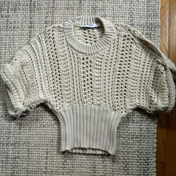IRO Paris Enata Open Knit Sweater in Sand Small - Picture 3 of 7